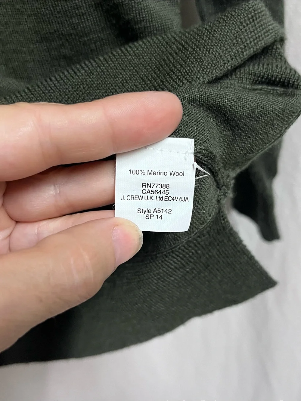 J.Crew Womens Green 100% Merino Wool Zipper Shoulder Crewneck Sweater Size S
